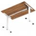 Air Lite 1200 x 800mm Height Adjustable Office Desk Walnut Top Cable Ports White Leg HA03956