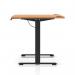 Air Lite 1400 x 800mm Height Adjustable Office Desk Beech Top Cable Ports Black Leg HA03957