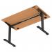 Air Lite 1400 x 800mm Height Adjustable Office Desk Beech Top Cable Ports Black Leg HA03957