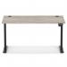 Air Lite 1400 x 800mm Height Adjustable Office Desk Grey Oak Top Cable Ports Black Leg HA03959