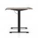 Air Lite 1400 x 800mm Height Adjustable Office Desk Grey Oak Top Cable Ports Black Leg HA03959