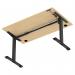 Air Lite 1400 x 800mm Height Adjustable Office Desk Maple Top Cable Ports Black Leg HA03960
