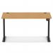 Air Lite 1400 x 800mm Height Adjustable Office Desk Oak Top Cable Ports Black Leg HA03961