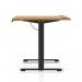 Air Lite 1400 x 800mm Height Adjustable Office Desk Oak Top Cable Ports Black Leg HA03961