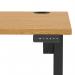 Air Lite 1400 x 800mm Height Adjustable Office Desk Oak Top Cable Ports Black Leg HA03961
