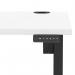Air Lite 1400 x 800mm Height Adjustable Office Desk White Top Cable Ports Black Leg HA03962