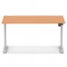 Air Lite 1400 x 800mm Height Adjustable Office Desk Beech Top Cable Ports Silver Leg HA03964