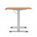 Air Lite 1400 x 800mm Height Adjustable Office Desk Beech Top Cable Ports Silver Leg HA03964