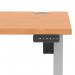 Air Lite 1400 x 800mm Height Adjustable Office Desk Beech Top Cable Ports Silver Leg HA03964