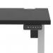 Air Lite 1400 x 800mm Height Adjustable Office Desk Black Top Cable Ports Silver Leg HA03965