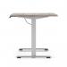 Air Lite 1400 x 800mm Height Adjustable Office Desk Grey Oak Top Cable Ports Silver Leg HA03966