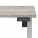 Air Lite 1400 x 800mm Height Adjustable Office Desk Grey Oak Top Cable Ports Silver Leg HA03966