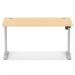 Air Lite 1400 x 800mm Height Adjustable Office Desk Maple Top Cable Ports Silver Leg HA03967