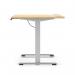 Air Lite 1400 x 800mm Height Adjustable Office Desk Maple Top Cable Ports Silver Leg HA03967