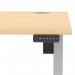 Air Lite 1400 x 800mm Height Adjustable Office Desk Maple Top Cable Ports Silver Leg HA03967