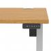Air Lite 1400 x 800mm Height Adjustable Office Desk Oak Top Cable Ports Silver Leg HA03968