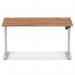 Air Lite 1400 x 800mm Height Adjustable Office Desk Walnut Top Cable Ports Silver Leg HA03970