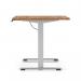 Air Lite 1400 x 800mm Height Adjustable Office Desk Walnut Top Cable Ports Silver Leg HA03970