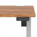 Air Lite 1400 x 800mm Height Adjustable Office Desk Walnut Top Cable Ports Silver Leg HA03970