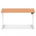 Air Lite 1400 x 800mm Height Adjustable Office Desk Beech Top Cable Ports White Leg HA03971