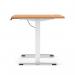 Air Lite 1400 x 800mm Height Adjustable Office Desk Beech Top Cable Ports White Leg HA03971