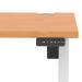 Air Lite 1400 x 800mm Height Adjustable Office Desk Beech Top Cable Ports White Leg HA03971