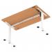 Air Lite 1400 x 800mm Height Adjustable Office Desk Beech Top Cable Ports White Leg HA03971