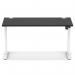 Air Lite 1400 x 800mm Height Adjustable Office Desk Black Top Cable Ports White Leg HA03972