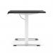 Air Lite 1400 x 800mm Height Adjustable Office Desk Black Top Cable Ports White Leg HA03972