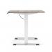 Air Lite 1400 x 800mm Height Adjustable Office Desk Grey Oak Top Cable Ports White Leg HA03973