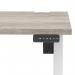 Air Lite 1400 x 800mm Height Adjustable Office Desk Grey Oak Top Cable Ports White Leg HA03973