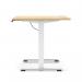 Air Lite 1400 x 800mm Height Adjustable Office Desk Maple Top Cable Ports White Leg HA03974