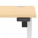 Air Lite 1400 x 800mm Height Adjustable Office Desk Maple Top Cable Ports White Leg HA03974