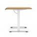 Air Lite 1400 x 800mm Height Adjustable Office Desk Oak Top Cable Ports White Leg HA03975