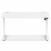 Air Lite 1400 x 800mm Height Adjustable Office Desk White Top Cable Ports White Leg HA03976