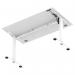 Air Lite 1400 x 800mm Height Adjustable Office Desk White Top Cable Ports White Leg HA03976