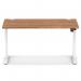 Air Lite 1400 x 800mm Height Adjustable Office Desk Walnut Top Cable Ports White Leg HA03977