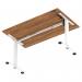 Air Lite 1400 x 800mm Height Adjustable Office Desk Walnut Top Cable Ports White Leg HA03977