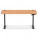 Air Lite 1600 x 800mm Height Adjustable Office Desk Beech Top Cable Ports Black Leg HA03978