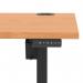 Air Lite 1600 x 800mm Height Adjustable Office Desk Beech Top Cable Ports Black Leg HA03978