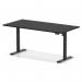 Air Lite 1600 x 800mm Height Adjustable Office Desk Black Top Cable Ports Black Leg HA03979