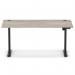 Air Lite 1600 x 800mm Height Adjustable Office Desk Grey Oak Top Cable Ports Black Leg HA03980
