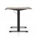 Air Lite 1600 x 800mm Height Adjustable Office Desk Grey Oak Top Cable Ports Black Leg HA03980