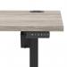Air Lite 1600 x 800mm Height Adjustable Office Desk Grey Oak Top Cable Ports Black Leg HA03980