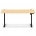 Air Lite 1600 x 800mm Height Adjustable Office Desk Maple Top Cable Ports Black Leg HA03981