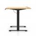 Air Lite 1600 x 800mm Height Adjustable Office Desk Maple Top Cable Ports Black Leg HA03981