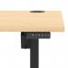 Air Lite 1600 x 800mm Height Adjustable Office Desk Maple Top Cable Ports Black Leg HA03981