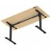 Air Lite 1600 x 800mm Height Adjustable Office Desk Maple Top Cable Ports Black Leg HA03981