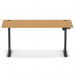 Air Lite 1600 x 800mm Height Adjustable Office Desk Oak Top Cable Ports Black Leg HA03982