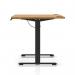Air Lite 1600 x 800mm Height Adjustable Office Desk Oak Top Cable Ports Black Leg HA03982